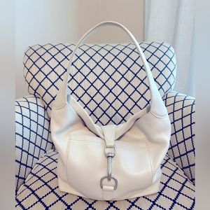 Dooney & Bourke white leather hobo bag